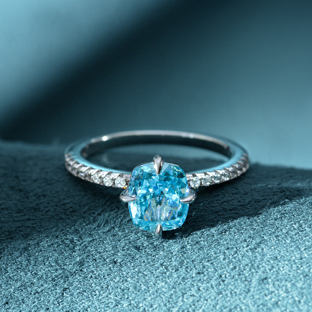 Aquamarine Gemstone Sterling Silver Ring