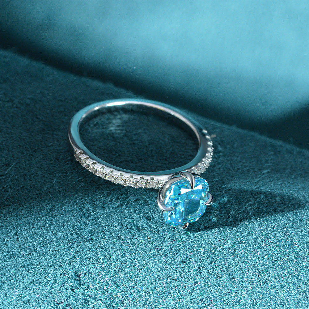 Aquamarine Gemstone Sterling Silver Ring