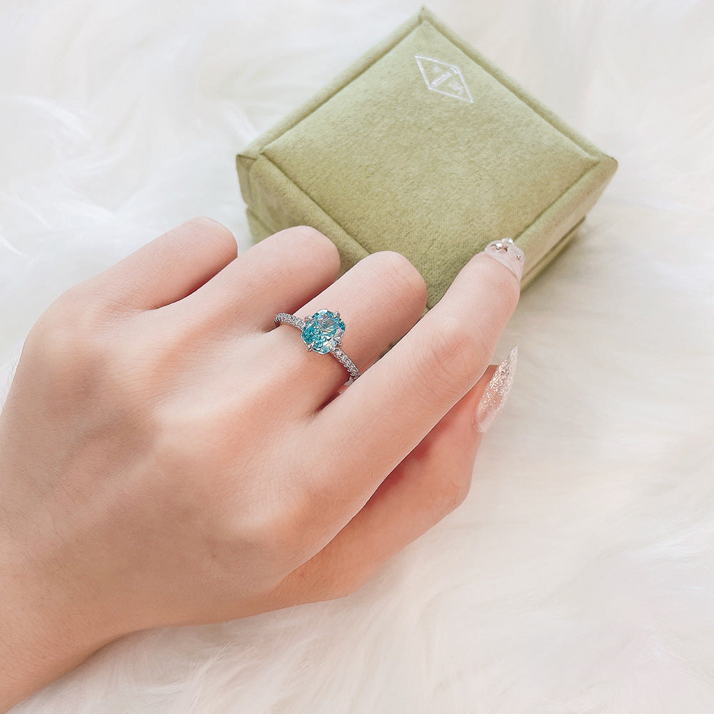 Aquamarine Gemstone Sterling Silver Ring