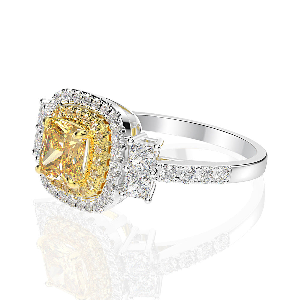Cushion Cut Elegant Sterling Silver Ring