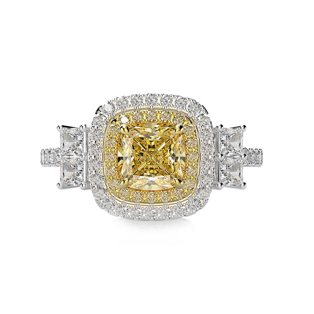 Cushion Cut Elegant Sterling Silver Ring