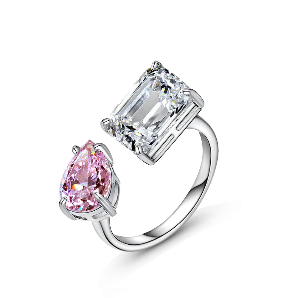 Dual Color Stone Sterling Silver Ring