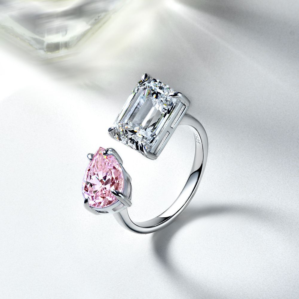 Dual Color Stone Sterling Silver Ring