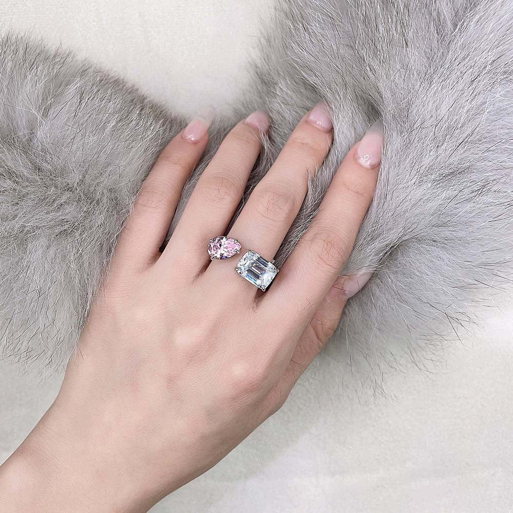 Dual Color Stone Sterling Silver Ring