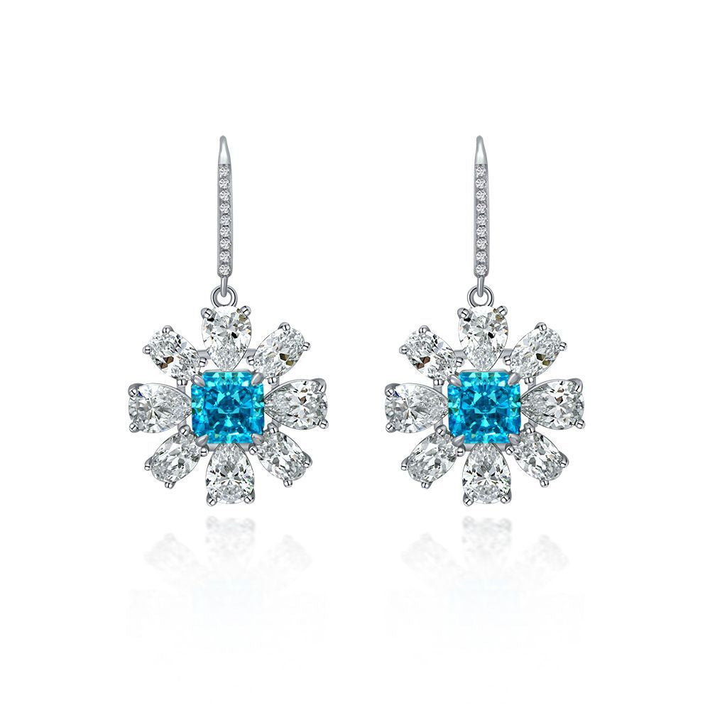 Flower Style Gemstone Sterling Silver Earring
