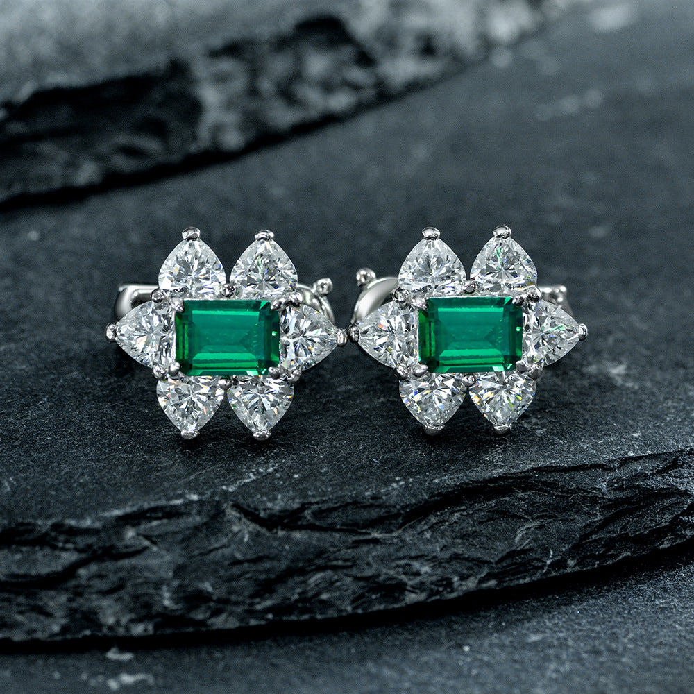 Frostwork Style Gemstone Sterling Silver Earring