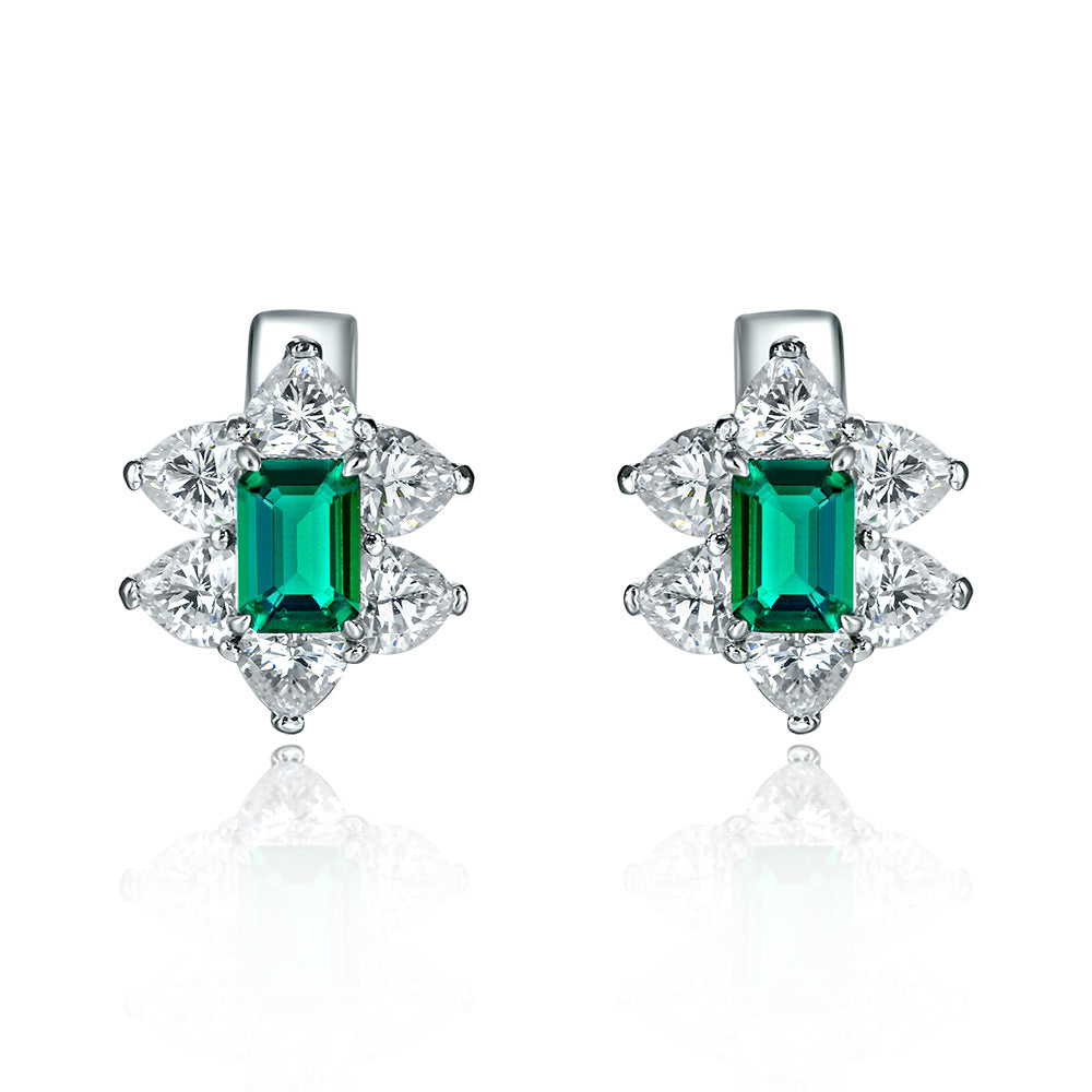 Frostwork Style Gemstone Sterling Silver Earring