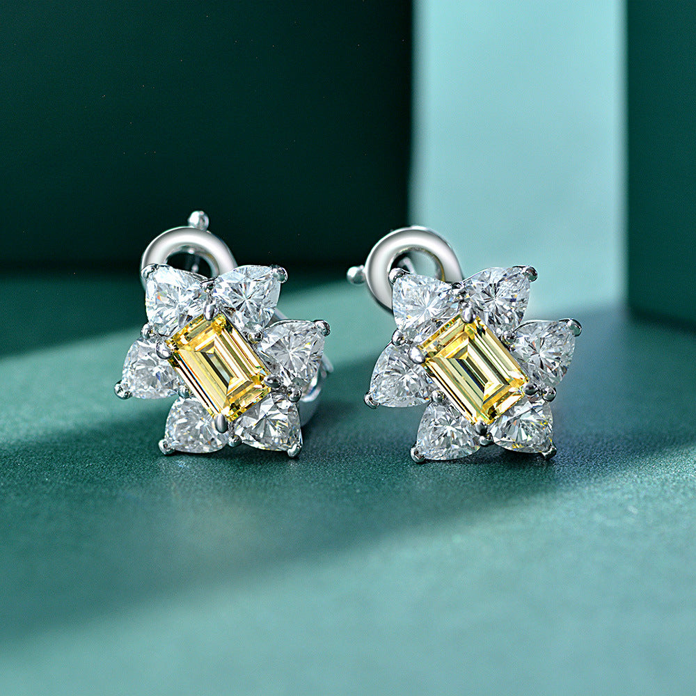 Frostwork Style Gemstone Sterling Silver Earring