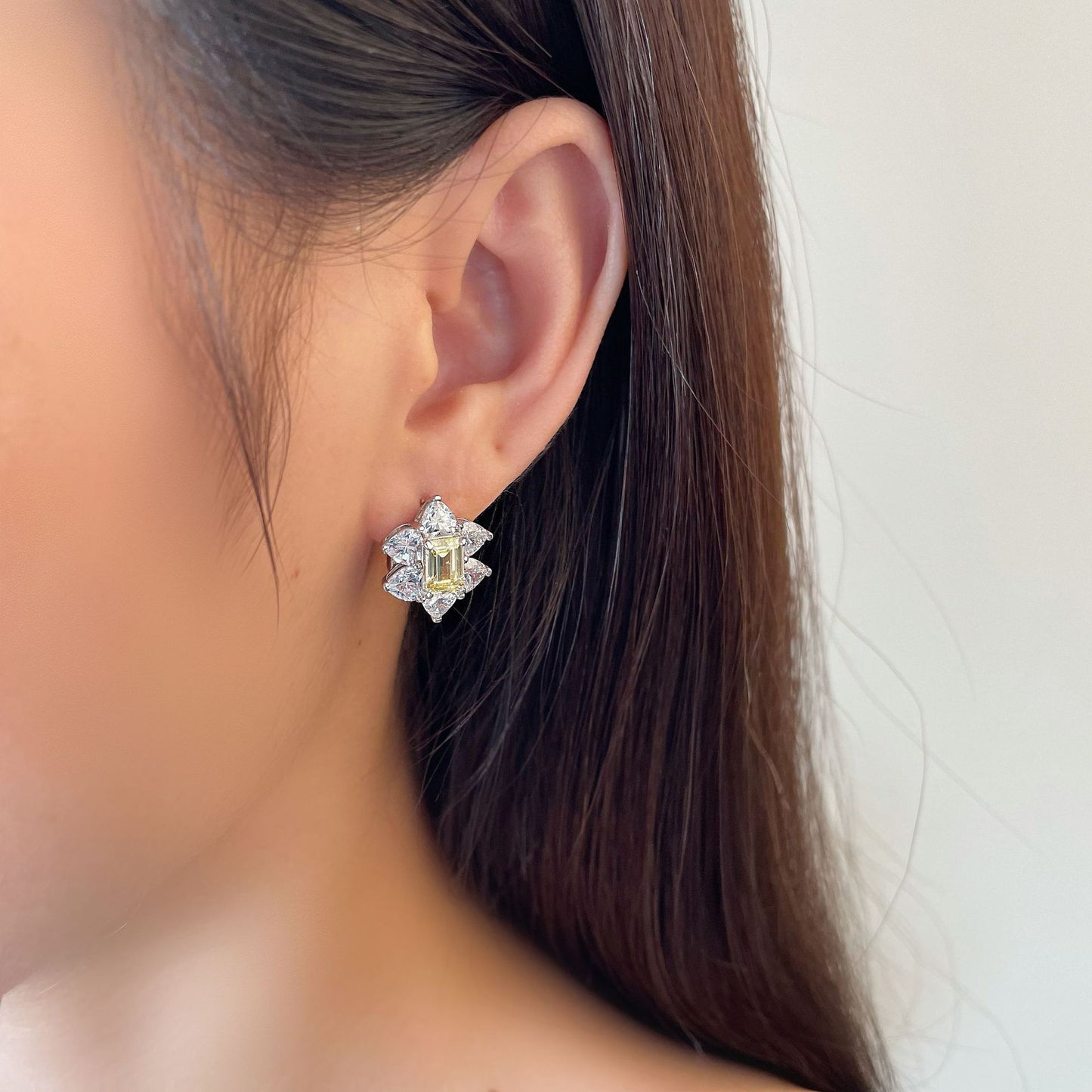 Frostwork Style Gemstone Sterling Silver Earring