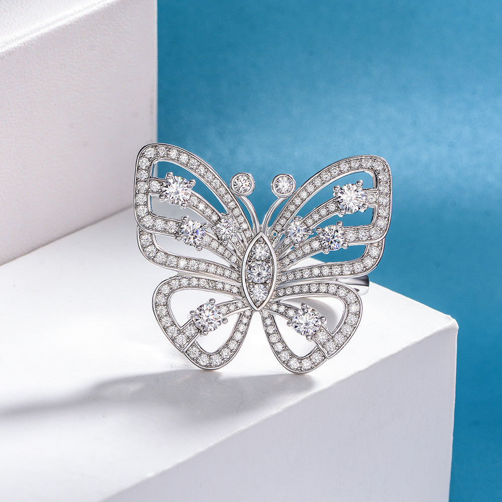 Stunning Hallow Butterfly Sterling Silver Ring