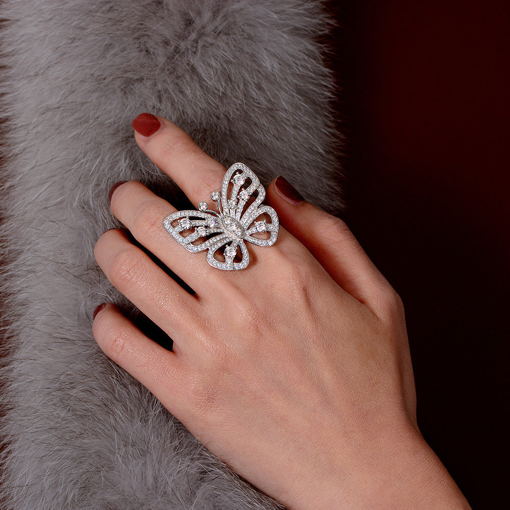 Stunning Hallow Butterfly Sterling Silver Ring