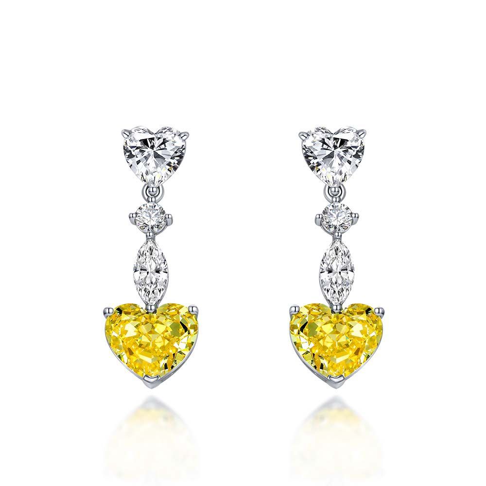 Heart Shaped Gemstone Silver Earring