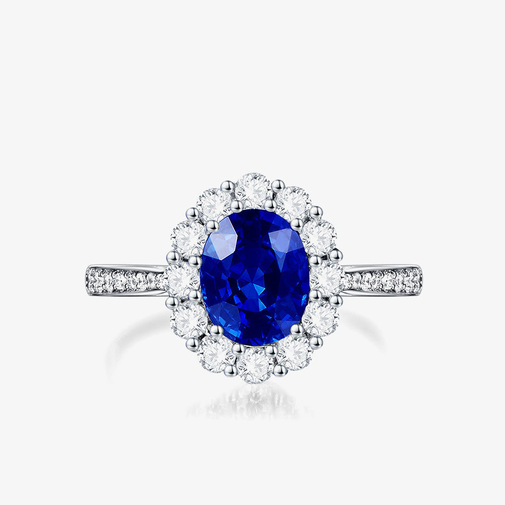 Oval Sapphire Sterling Silver Ring