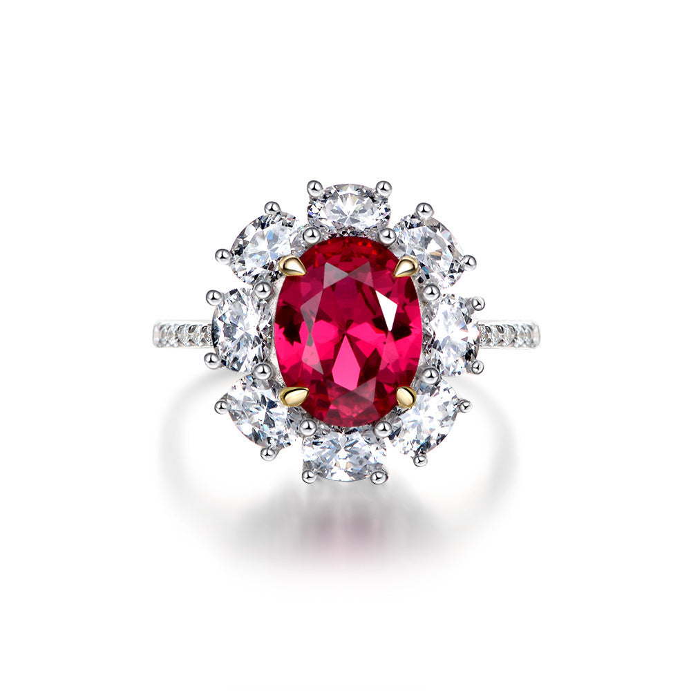 Oval Ruby Sterling Silver Enhancer Ring