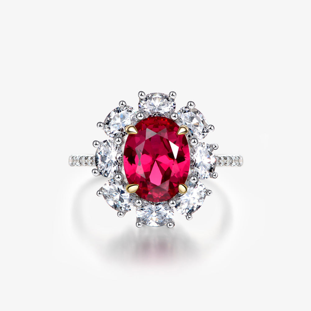 Oval Ruby Sterling Silver Enhancer Ring