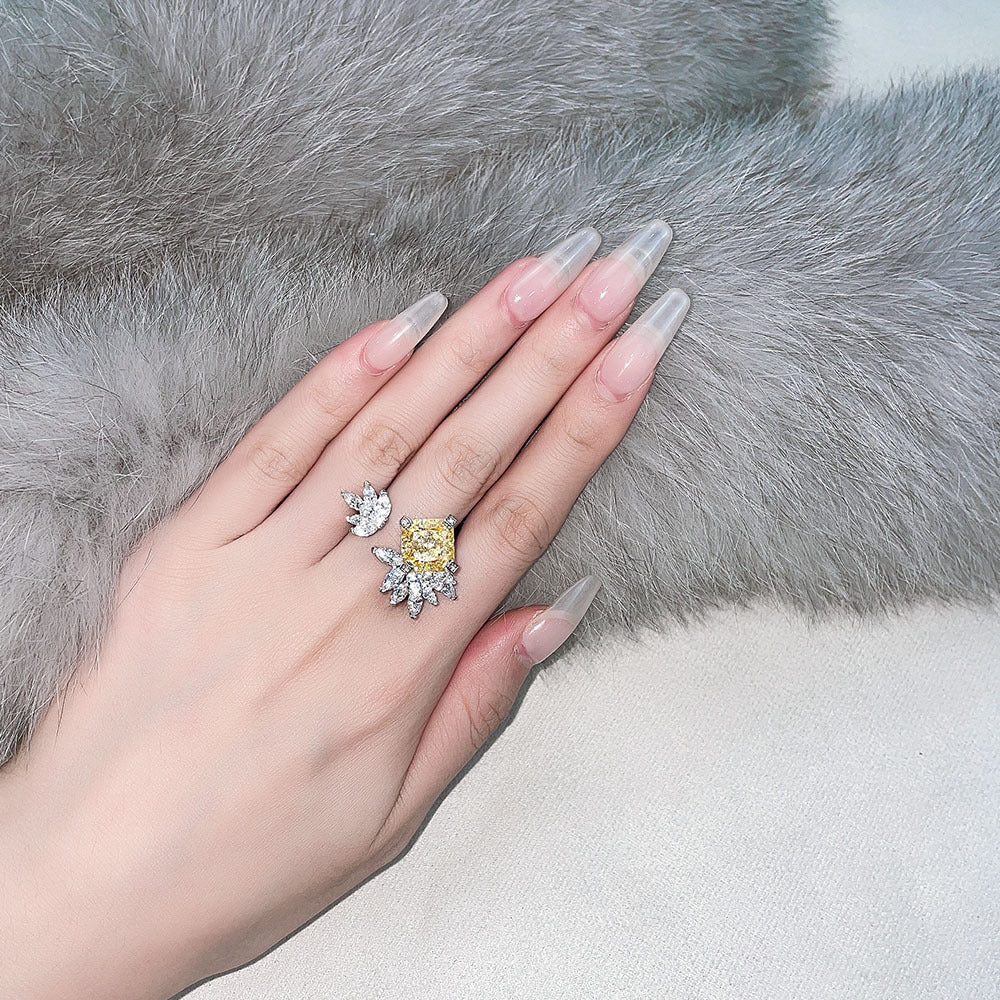 Princess Cut High Grade Sterling Silver Ring
