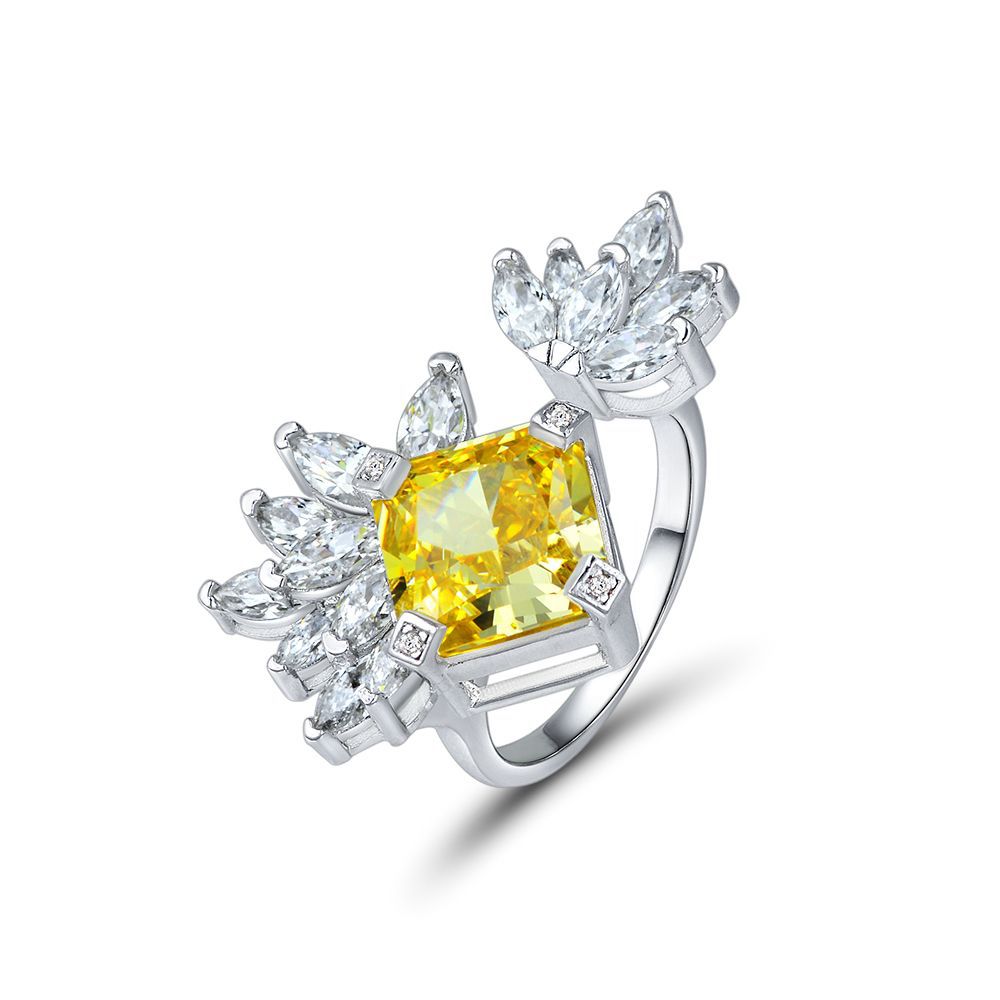 Princess Cut High Grade Sterling Silver Ring
