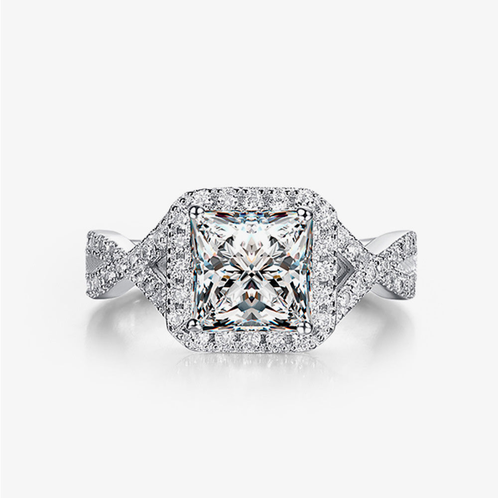 Princess Cut Sterling Silver Enhancer Ring