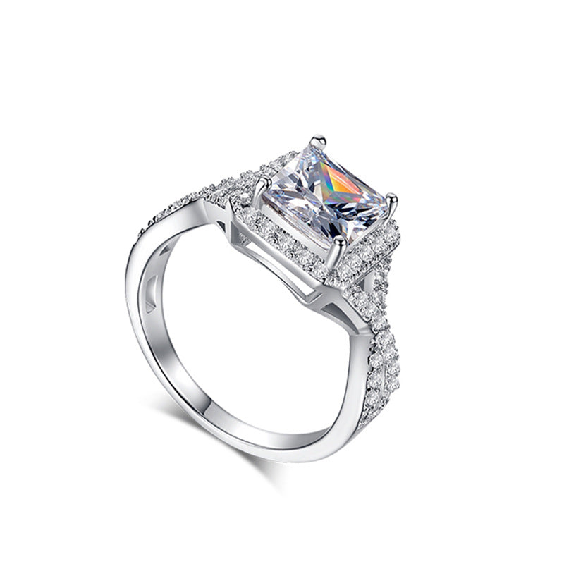 Princess Cut Sterling Silver Enhancer Ring