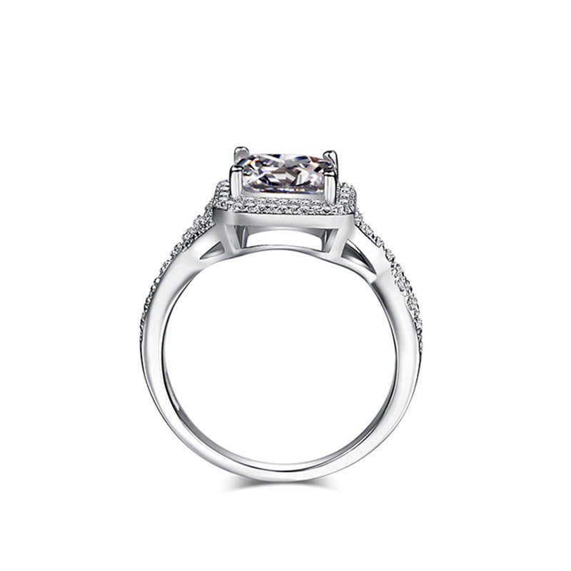 Princess Cut Sterling Silver Enhancer Ring
