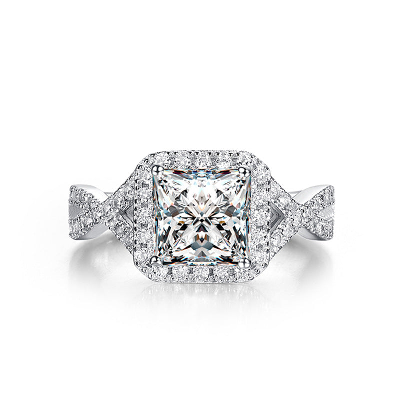 Princess Cut Sterling Silver Enhancer Ring