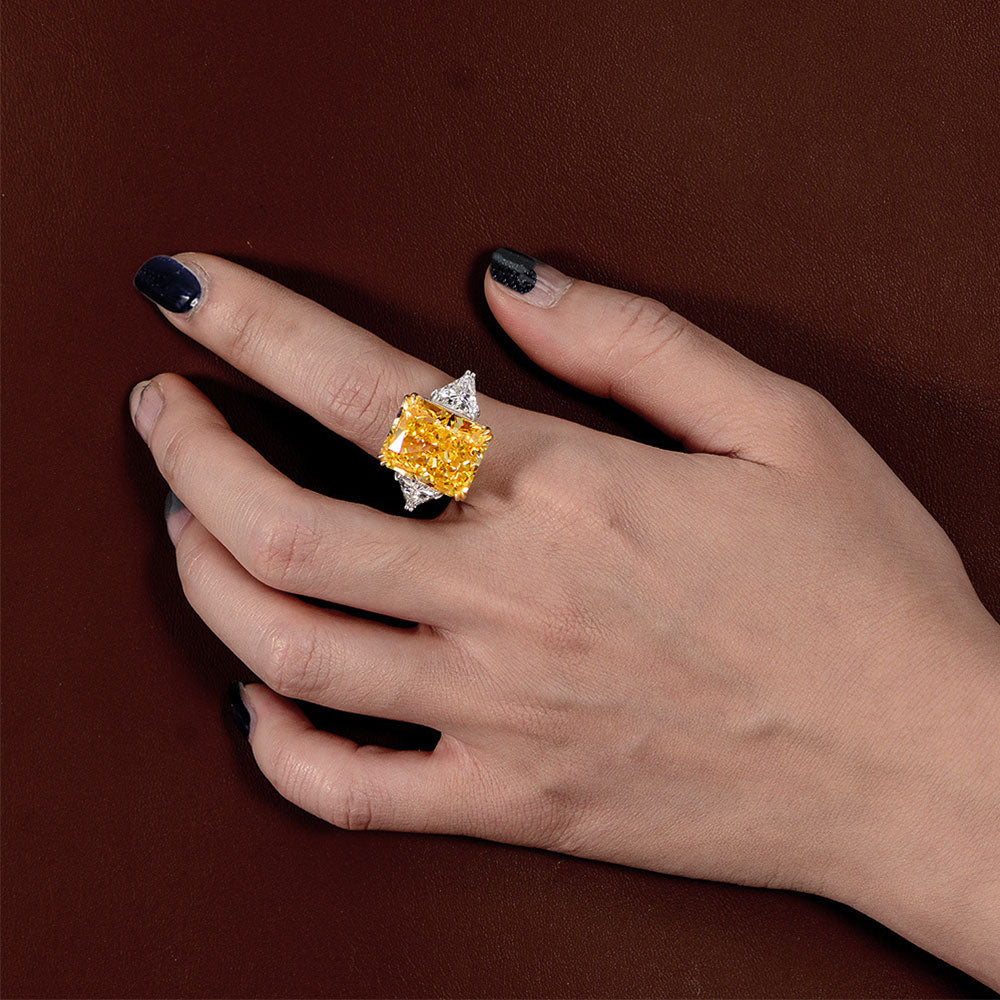 Princess Cut Gemstone Sterling Silver Ring