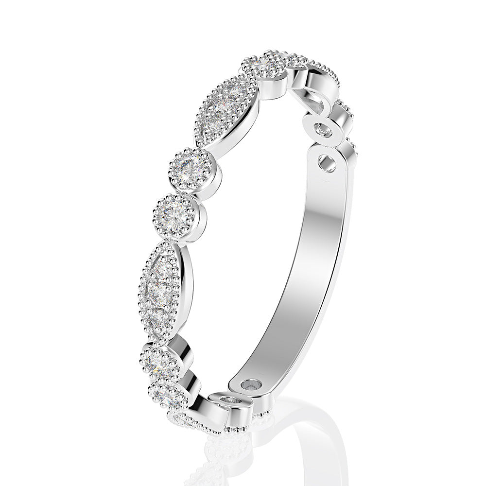Radiant Cut Gemstone Sterling Silver Ring Set