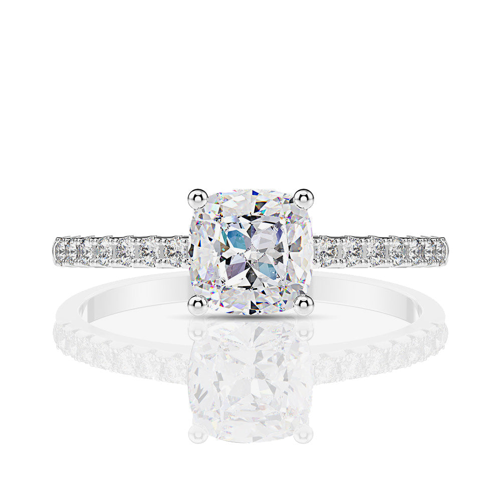 Cushion Classic Four Claw Stelring Silver Enhancer Ring