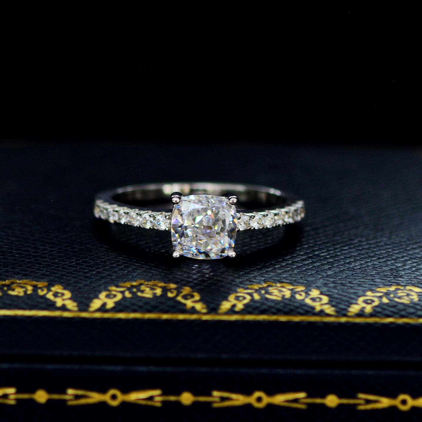 Cushion Classic Four Claw Stelring Silver Enhancer Ring