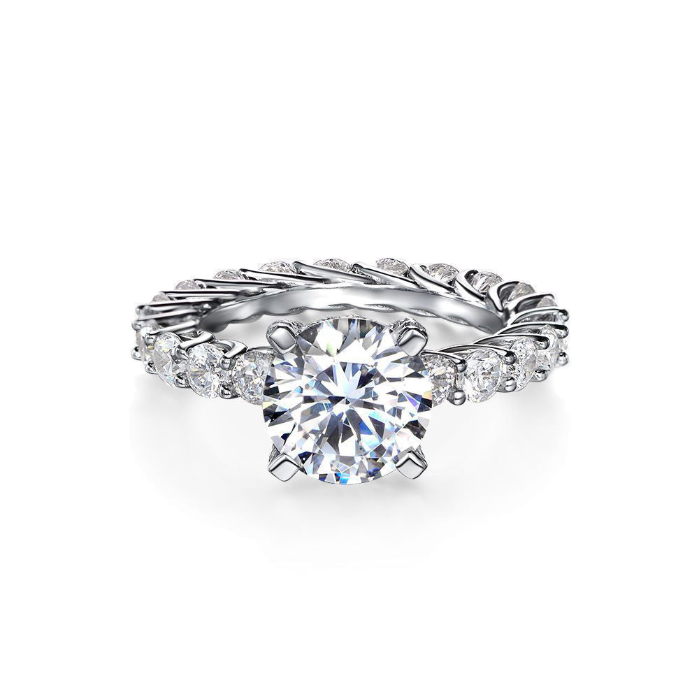 Round Cut Sterling Silver Enhancer Ring