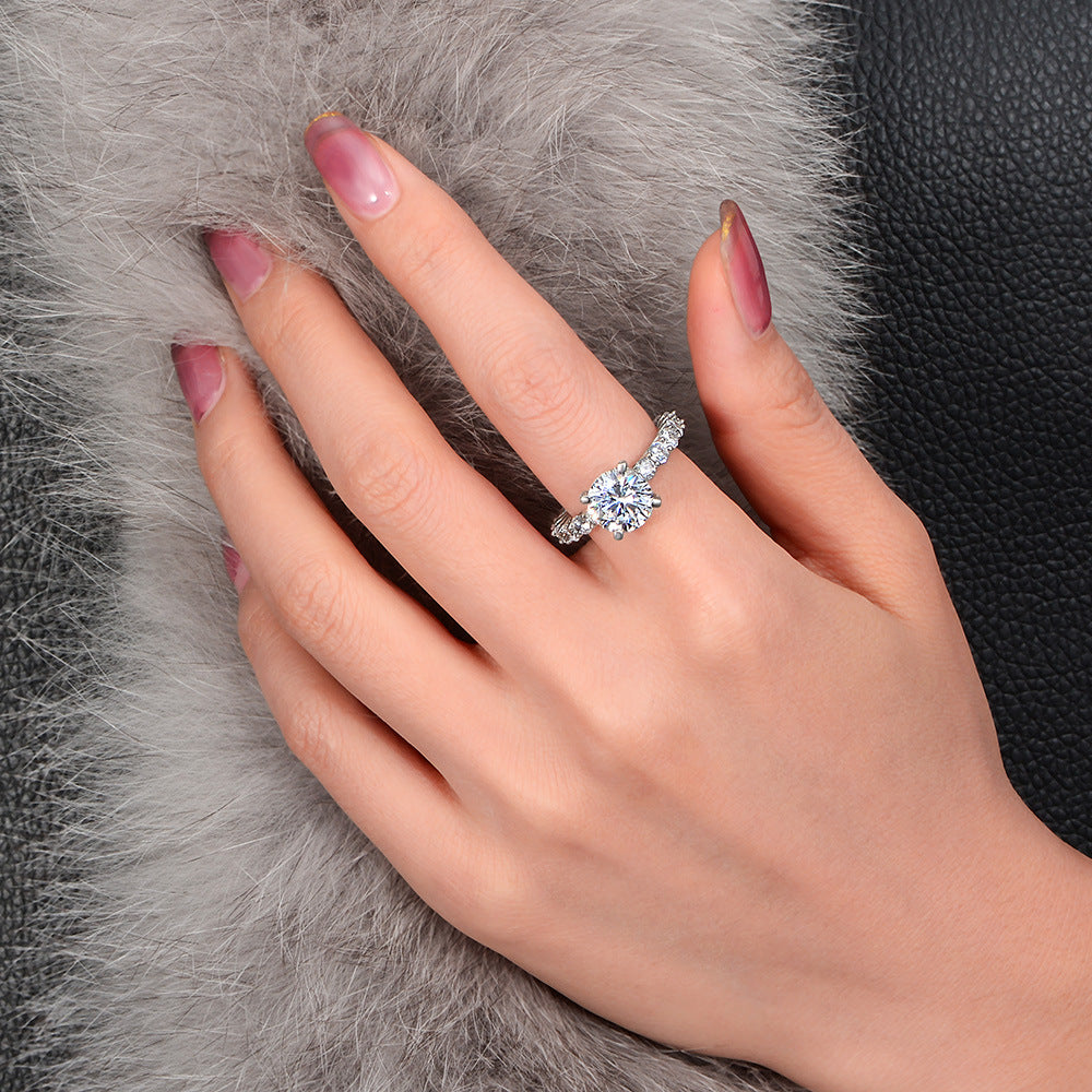 Round Cut Sterling Silver Enhancer Ring