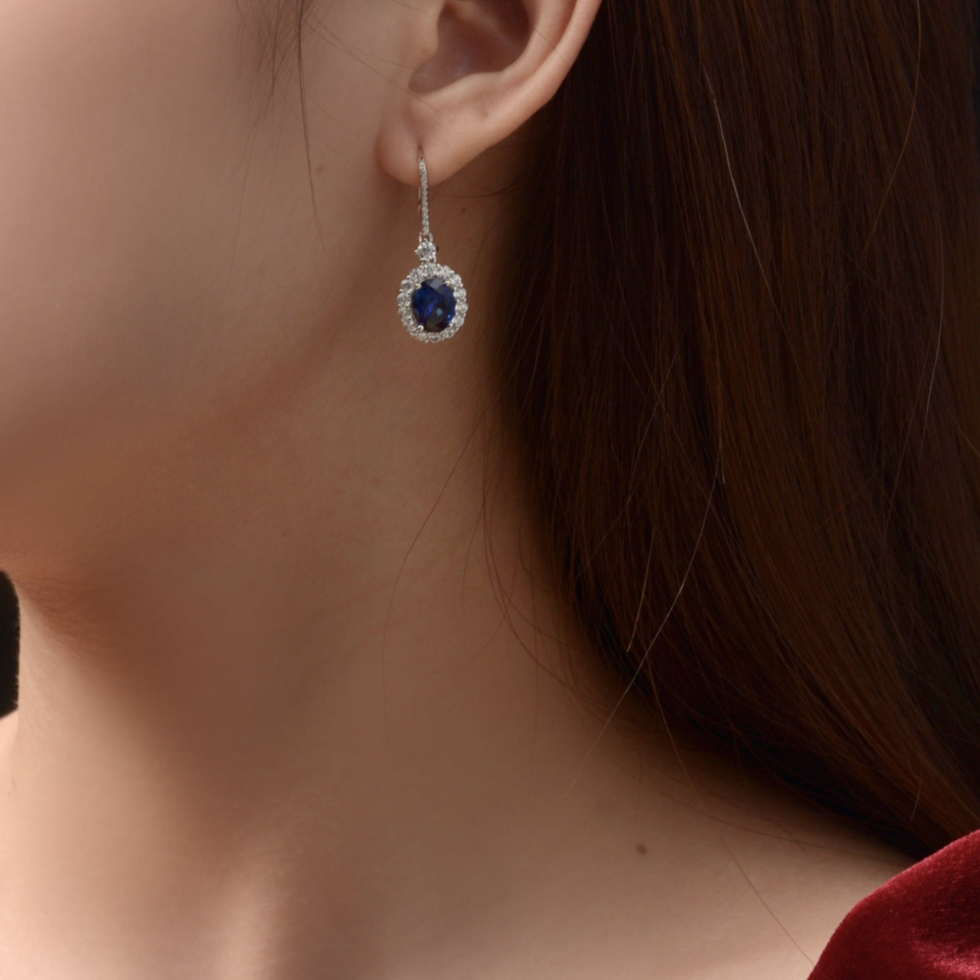 Royal Blue Sapphire Sterling Silver Earring