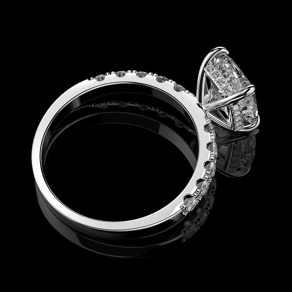 Round Cut Classic Setling Silver Enhancer Ring