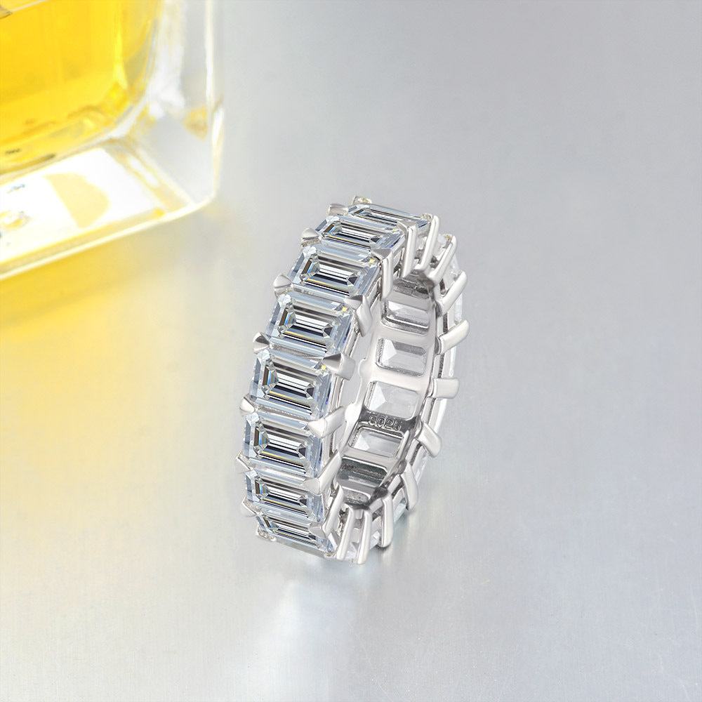 Segment White Stone Sterling Silver Ring