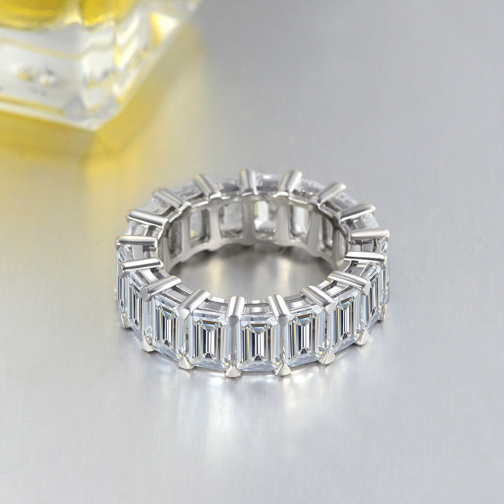 Segment White Stone Sterling Silver Ring