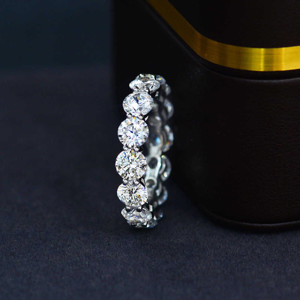 Sterling Silver Band With Circled Round Stones