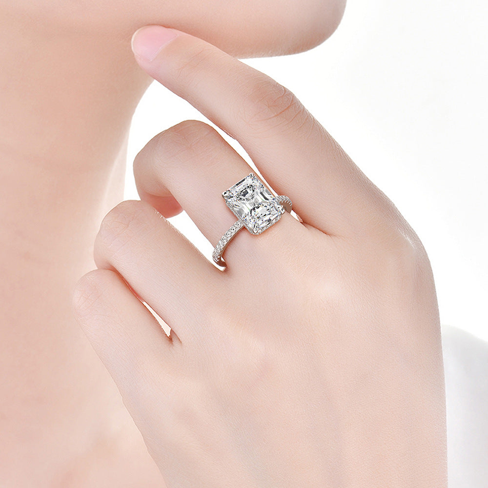 Cubic Zirconia Sterling Silver Enhancer Ring