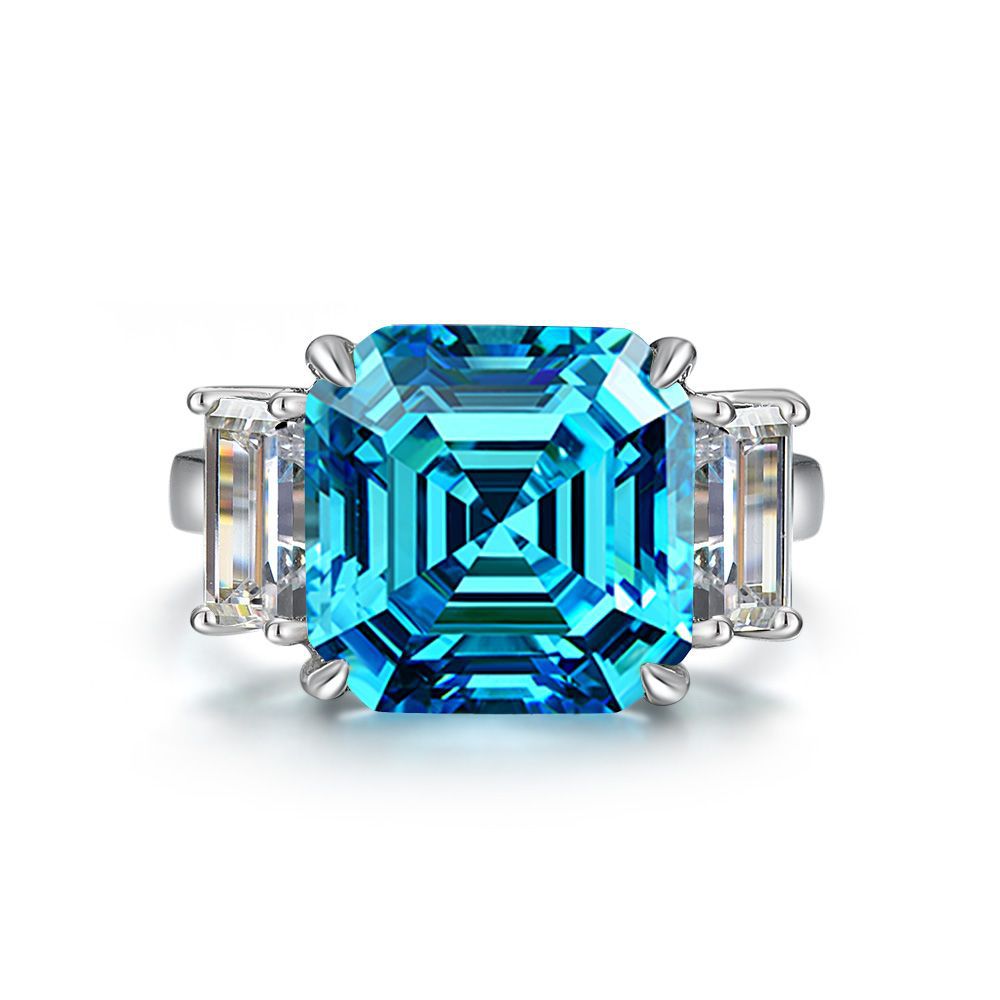 Asschcher Cut Four Claw Sterling Silver Ring
