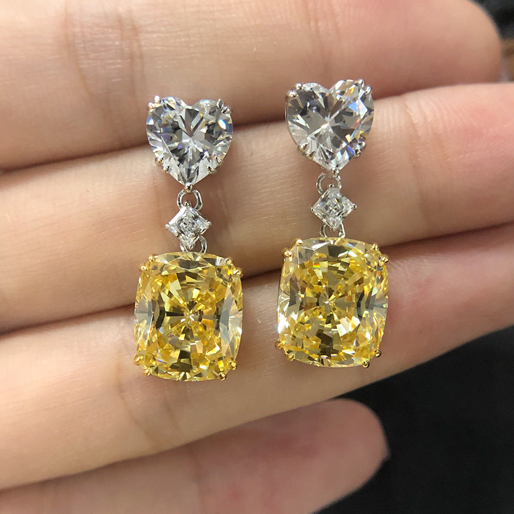Asscher Cut Gemstone Sterling Silver Earring