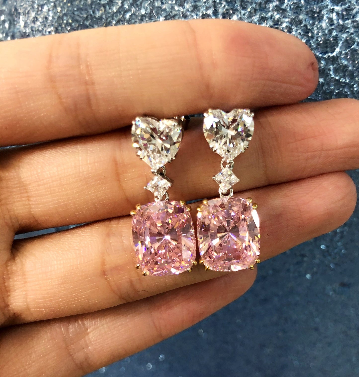 Asscher Cut Gemstone Sterling Silver Earring