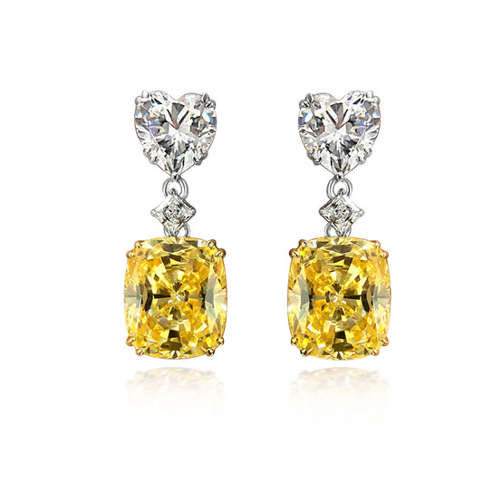 Asscher Cut Gemstone Sterling Silver Earring