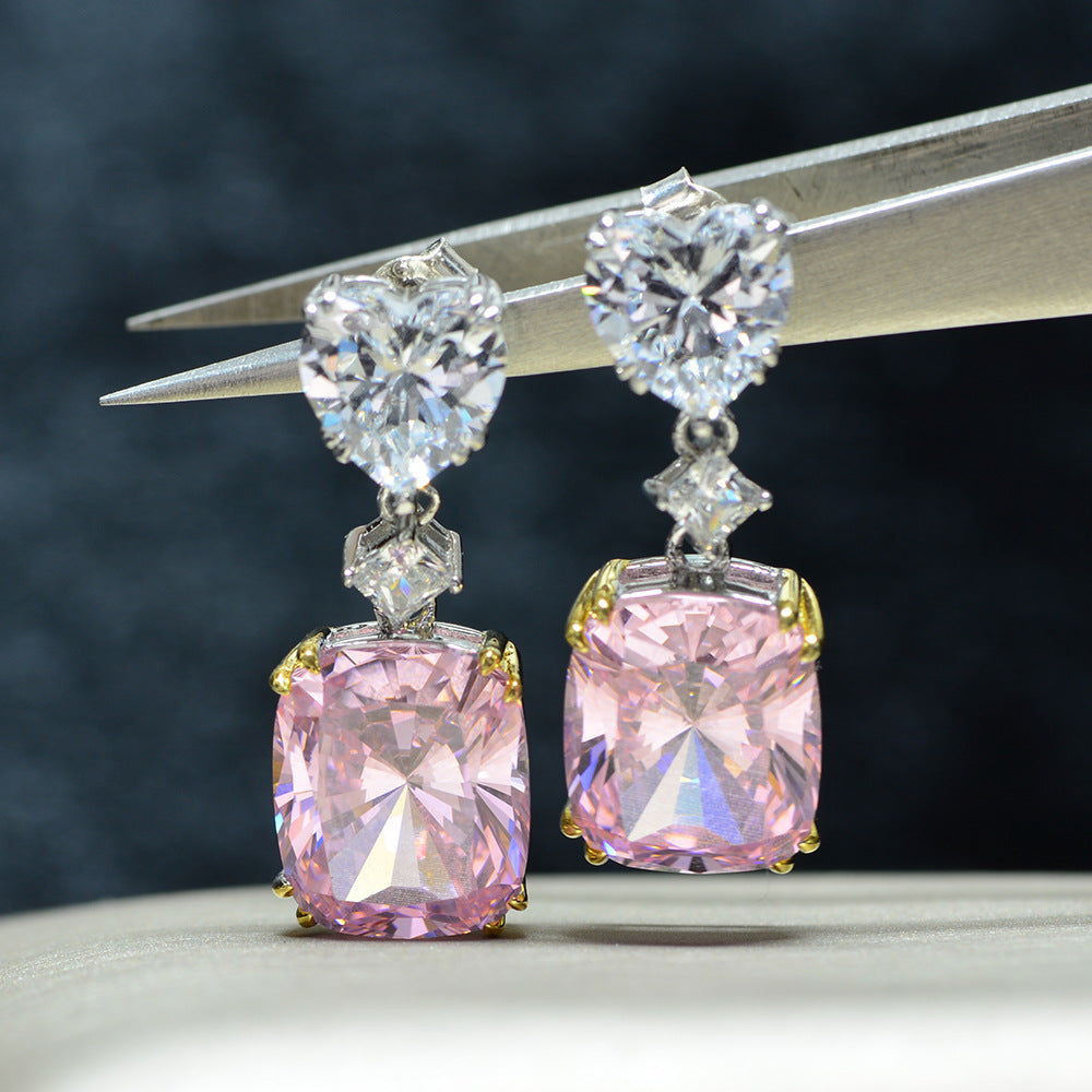 Asscher Cut Gemstone Sterling Silver Earring