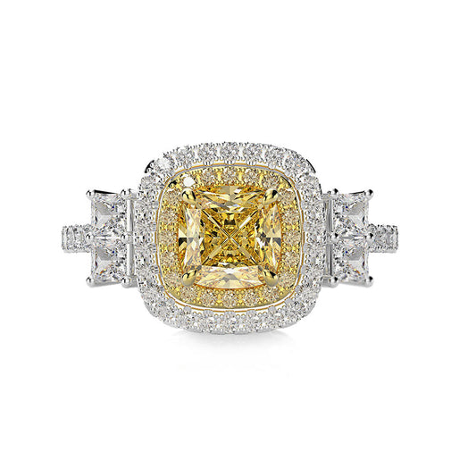 Cushion Cut Elegant Sterling Silver Ring