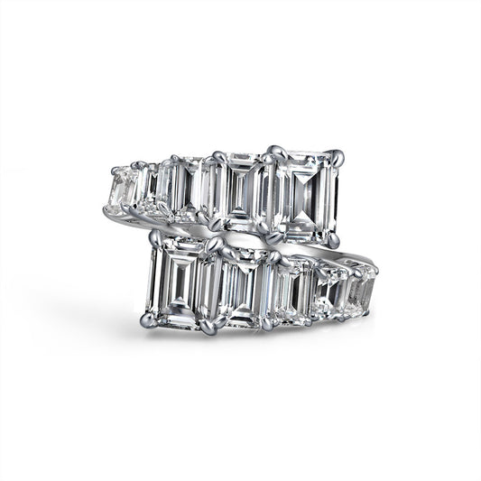 Eight Stones Adjustable Sterling Silver Ring