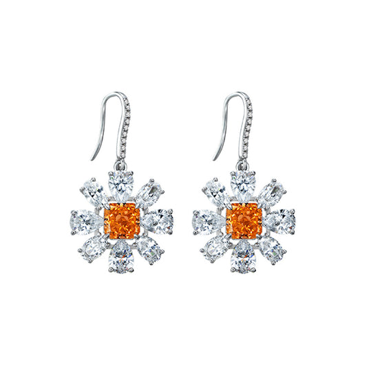 Flower Style Gemstone Sterling Silver Earring