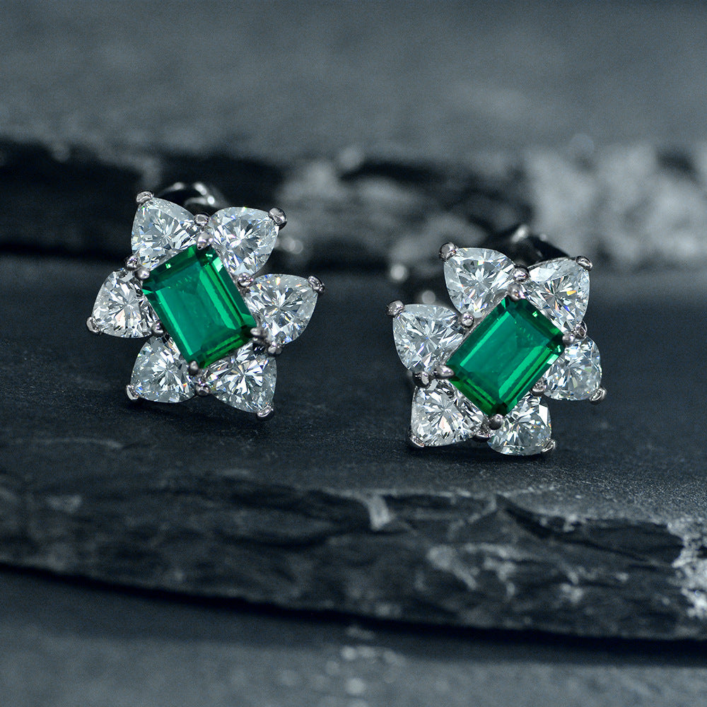 Frostwork Style Gemstone Sterling Silver Earring