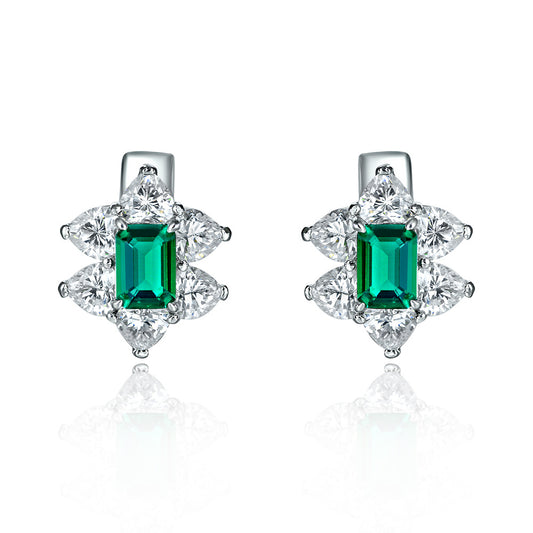 Frostwork Style Gemstone Sterling Silver Earring