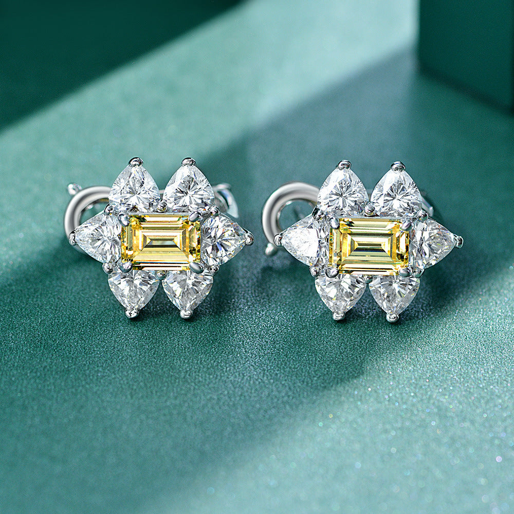 Frostwork Style Gemstone Sterling Silver Earring