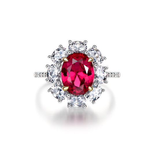 Oval Ruby Sterling Silver Enhancer Ring