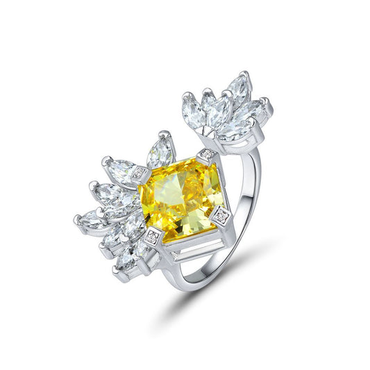 Princess Cut High Grade Sterling Silver Ring